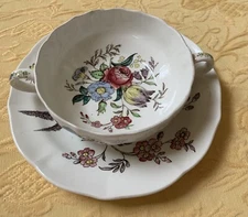 Spode Gainsborough  Cream Soup & Saucer , Vintage. Made In ENGLAND