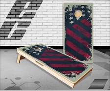 Distressed American Flag Grunge Cornhole Boards Bean Bag Toss Game