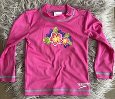 Speedo Toddler Rash Guard Size M Long Sleeve Pink
