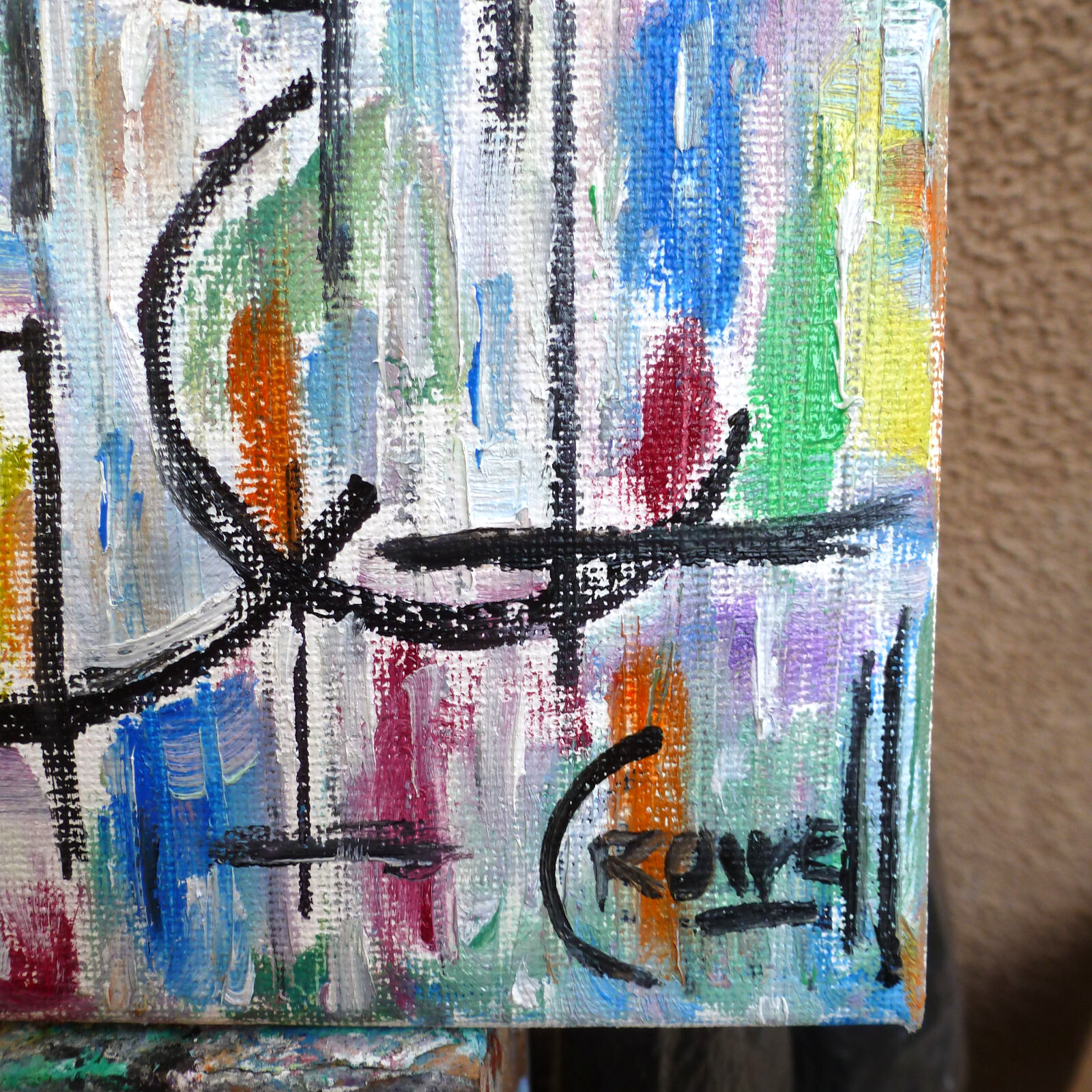 DON"T SAY GOODBYE  8x10 canvas original art Abstract oil painting signed Crowell