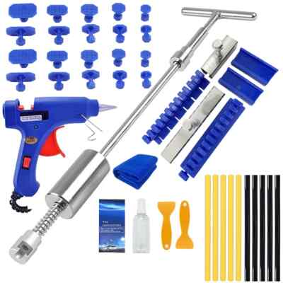LOT Car Dent Paintless Puller Metal T Dent Puller Repair Tool Auto Repair Sheet