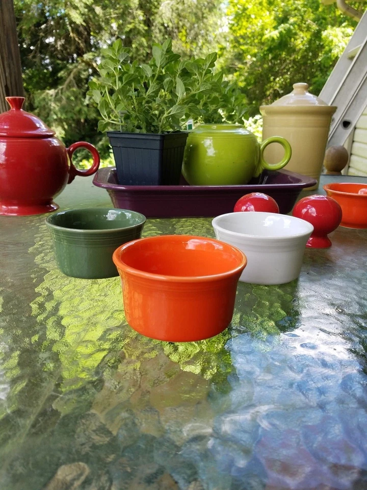 RAMEKIN CUP, SOUFFLE BOWL 8 OZ. poppy orange FIESTA