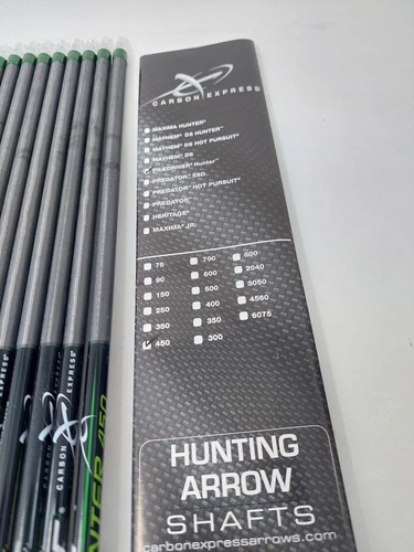 12pk Carbon Express Pile Driver Hunter 450 Uncut Shafts w/ Inserts: T1320 NEW - Picture 3 of 9