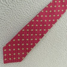 Brooks Brothers Makers Mens Neck Tie Silk Yellow Red Polak Dot 4" 57" USA
