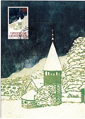 Maximumkarte FDC Liechtenstein Christmann 1992, Mi:Li 1050/1052 (I.506)