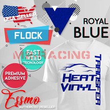 Royal Blue Flock Heat Transfer Vinyl HTV T-Shirt 20" Iron On Heat Press DF06