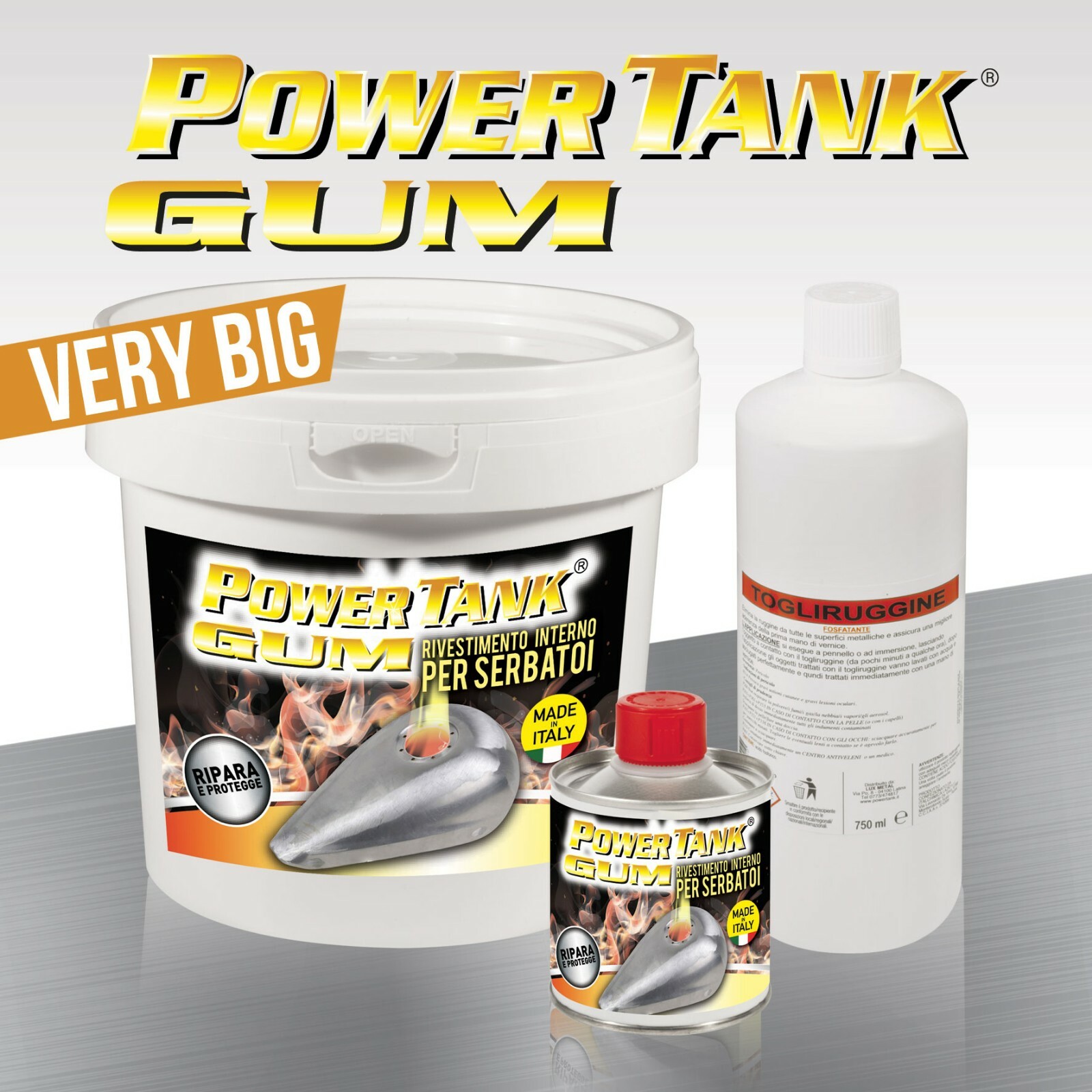POWER TANK GUM TRATTAMENTO BONIFICA SERBATOIO KIT VERY BIG  ORIGINALE LUX METAL