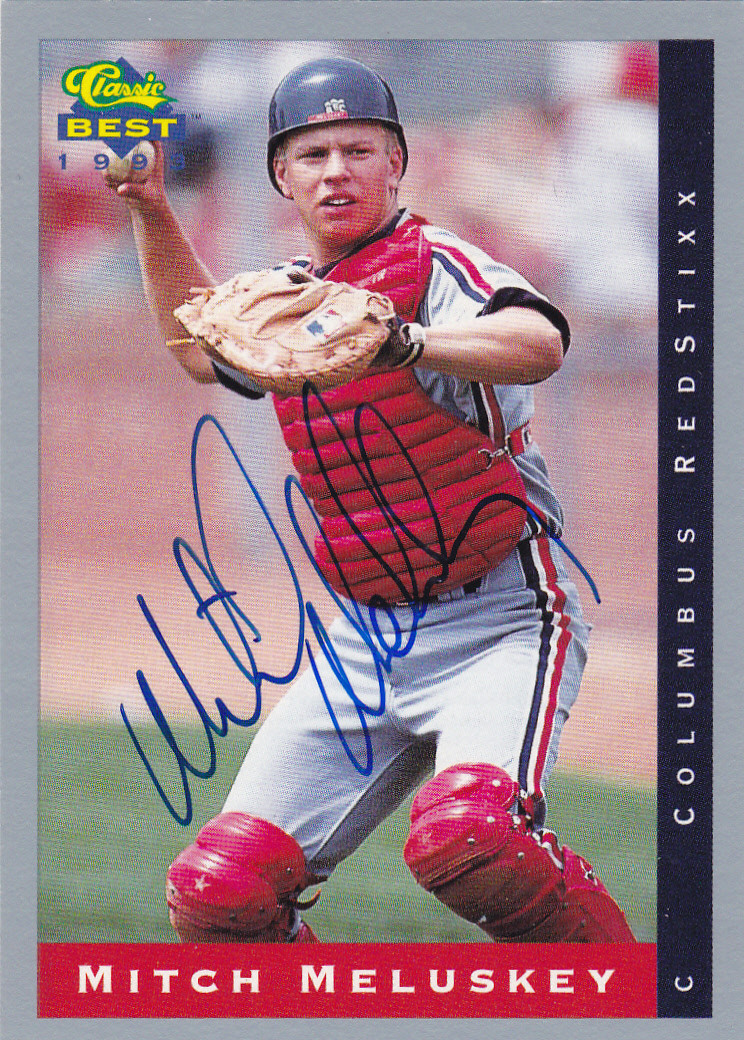 MITCH MELUSKEY COLUMBUS REDSTIXX SIGNED 1993 CARD HOUSTON ASTROS