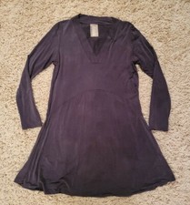 Anthropologie Dolan Left Coast Toute V Neck Gray Boho Swing Dress Pockets Small