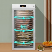 20 Trays Commercial Food Dehydrator 360° Rotating Fruit Jerky Drying Machine 24H