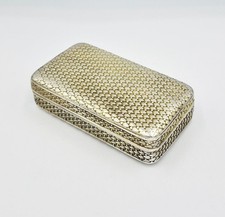 FINE GEORGE III STERLING SILVER GILT WEAVE SNUFF BOX London 1806