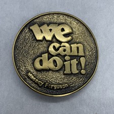 Vintage Massey Ferguson "We Can Do It " Belt Buckle Solid Brass Made In USA