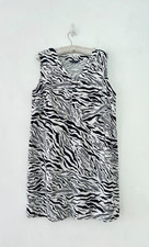 Marks & Spencer Dress Women's Linen Mix Zebra Print Sleeveless Shift Size 18
