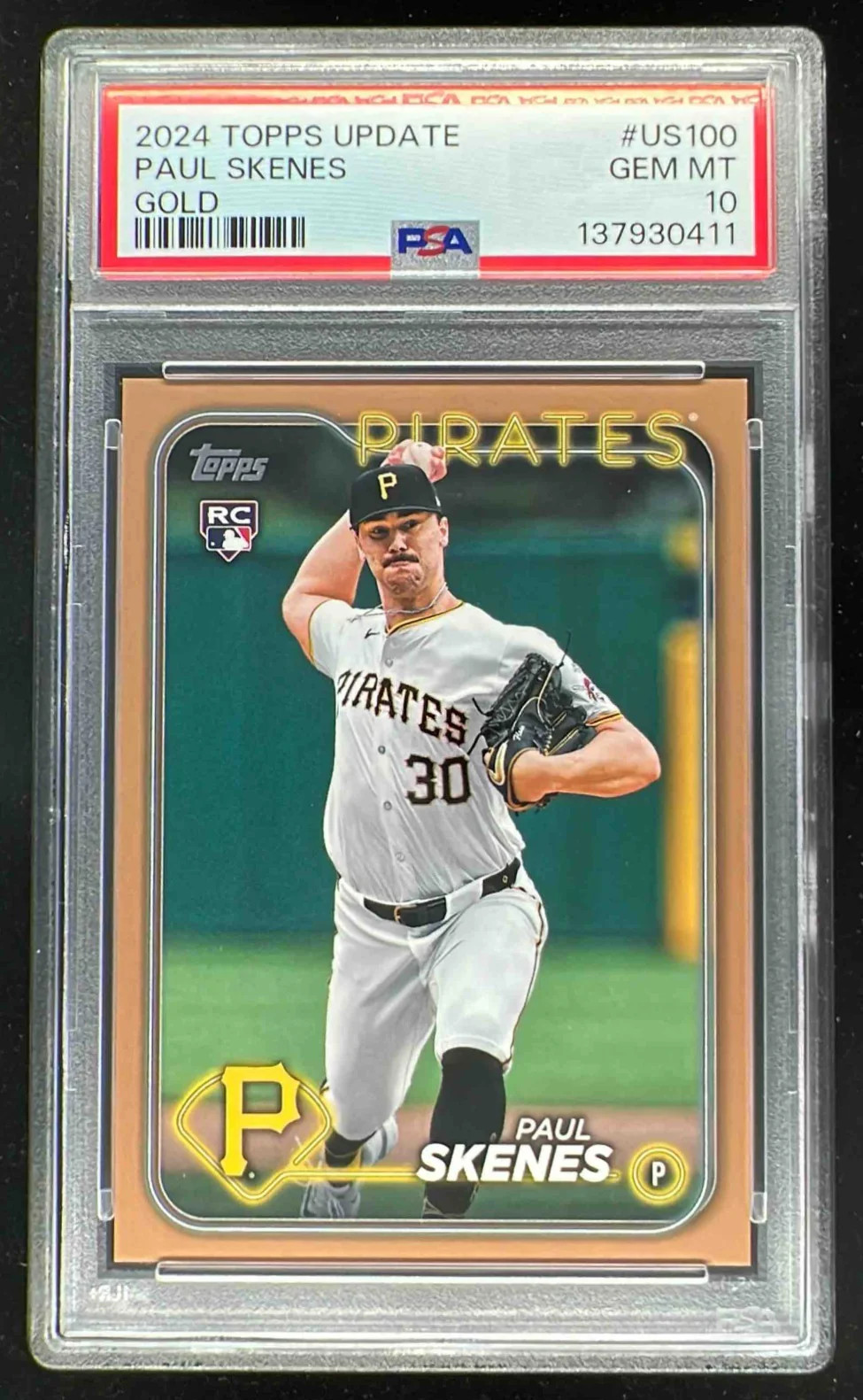 2024 Topps Update Gold #US100 Paul Skenes RC /2024 PSA 10