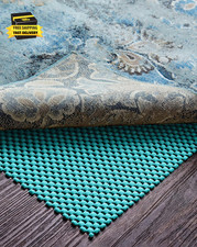 2X3 Ft Rug Pad Gripper for Hardwood Floors, Non Slip Cyan Rug Pads for Area Rugs