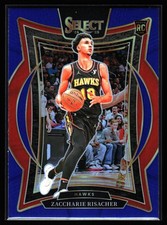 2024-25 Panini Select - Concourse Zaccharie Risacher #86 Blue Prizm (RC)