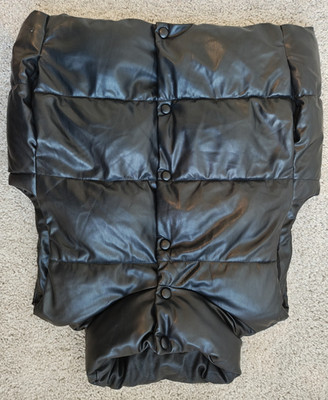 ZARA Women s Black Puffer Jacket L Short Long Sleeve Button Pockets