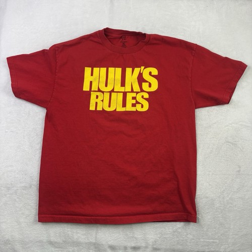 WWE Hulk Hogan Hulk's Rules Red Short Sleeve Graphic Shirt Men's XL