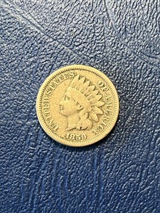 1859 Indian Head Cent Penny, Laurel Wreath Reverse Civil War Era