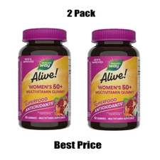 Nature's Way Alive! Women’s 50+ Gummy Multivitamin, Supports Multiple 2 Pack