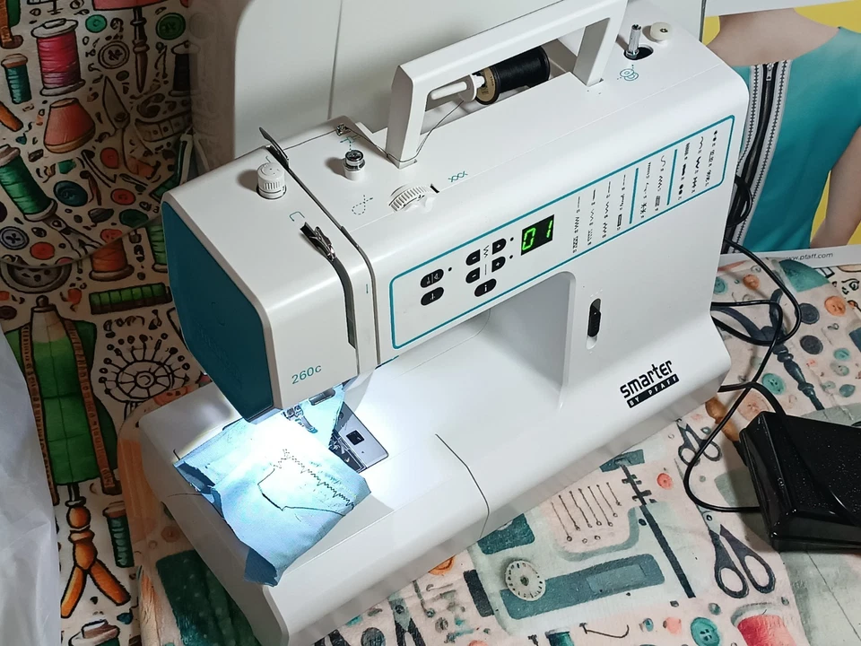 Nähmaschine PFAFF SMARTER  260C 27 Nähprogramme Jeans Leder Seide Baumwolle - Bild 2 von 4