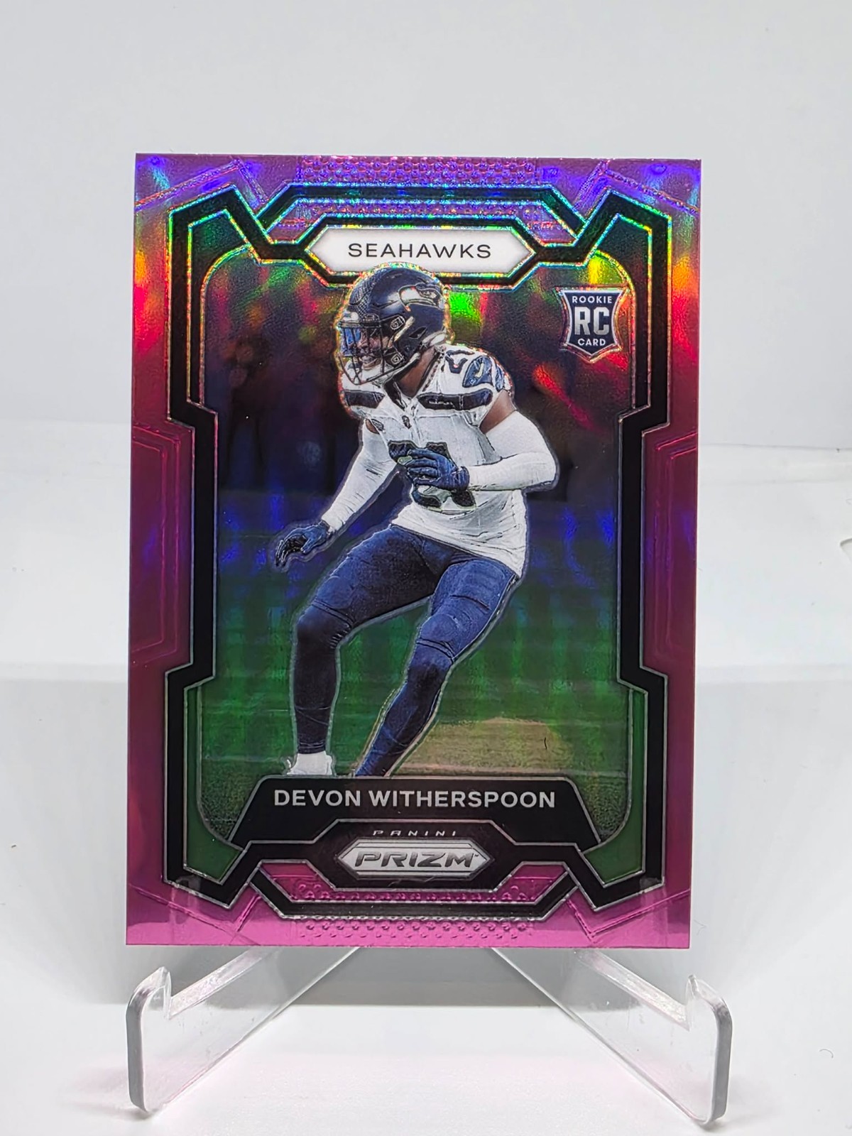 Devon Witherspoon 2023 Panini Prizm Pink Rookie Seattle Seahawks #389