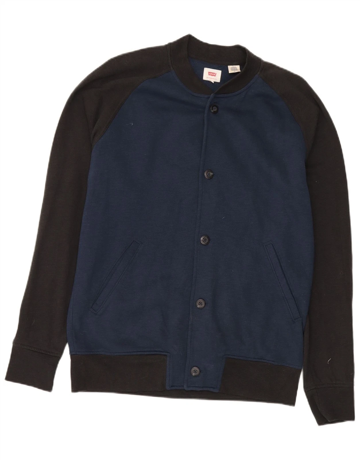 LEVI'S Mens Varsity Jacket UK 40 Large Navy Blue Colourblock Cotton VR08