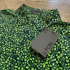 G/Fore Floral Nylon Tech Polo SIZE S Green 537-MP-PO-F2