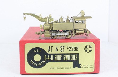 HO Messing Schlüssel Imports Santa Fe 0-4-0T Shop Switcher Dampflok #2298 | Zustand: Used