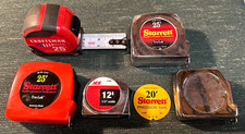 LOT-5 TAPE MEASURES AS PICTURED 3 STARRETT TAPES ARE VINTAGE ALL TAPES UNUSED