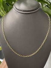 14K Yellow Gold Diamond Cut Paperclip Chain