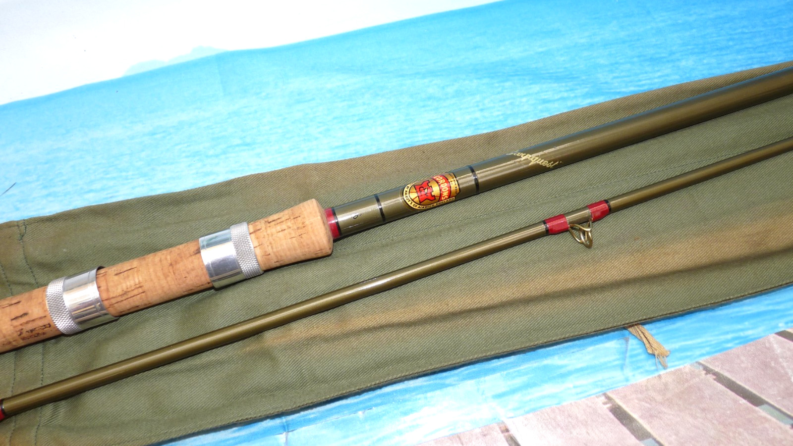 fine vintage Hardy Gordon CarpQuest  10' 2pc rod, brass ferrule  & bag