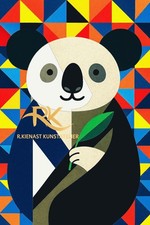 Koala mit Herzblatt – Geometrische Illustration im Hochformat