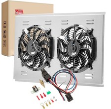 Universal Aluminum Radiator Fan Shroud Dual 31x19 Electric Relay Kit