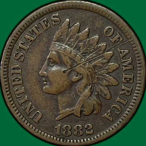 1882 Indian Head Cent Choice Very Fine VF+ Coin, Scratch #38585