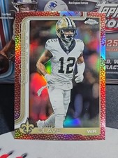 2025 Topps Chrome Leather Football Border Refractor Chris Olave #216 Saints 