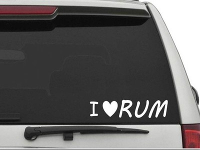 I LOVE RUM Sticker Decal FREE SHIPPING Car Truck HEART CW2019