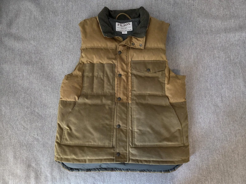 Filson Down Cruiser Vest Dark Tan Large