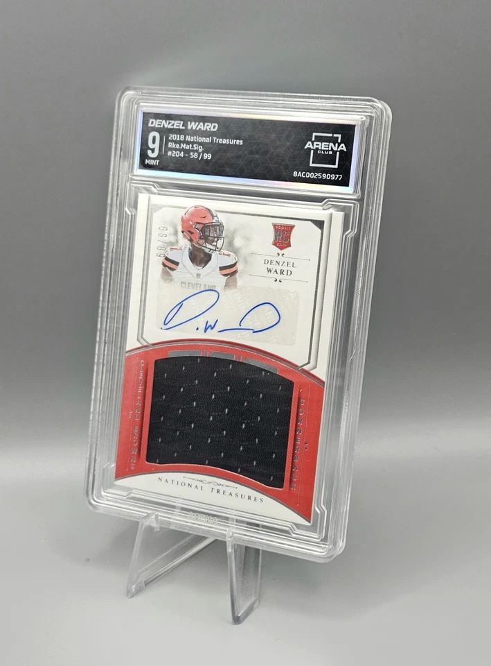 Gem 9 #'d 58/99 (RC) Denzel Ward Rookie Patch Auto 18 National Treasures Browns - Image 4 of 4