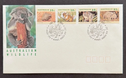 AtoZ. Australia Wildlife 1992 FDC Koala Wombat Echidna Brushtail