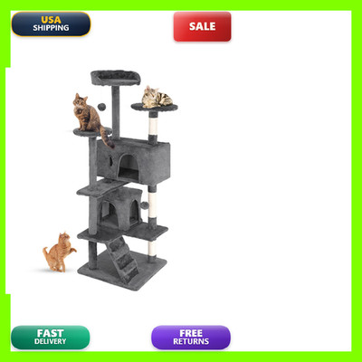 Fdw Cat Tree 54In Cat Tower Multi-Level Durable Cat Scratching Fun Cat Jumping
