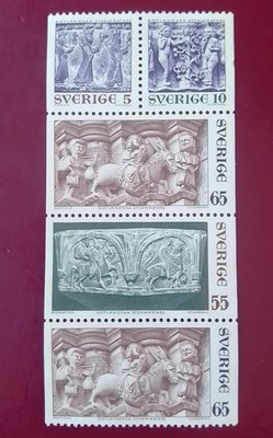SELLOS SUECIA MNH 1971 TIRA  C696. ESCULTURAS DE LA ISLA DE GOTLAND 