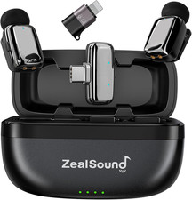 Mini Wireless Lavalier Microphone for iPhone iPad Android, Dual Channel Wireless