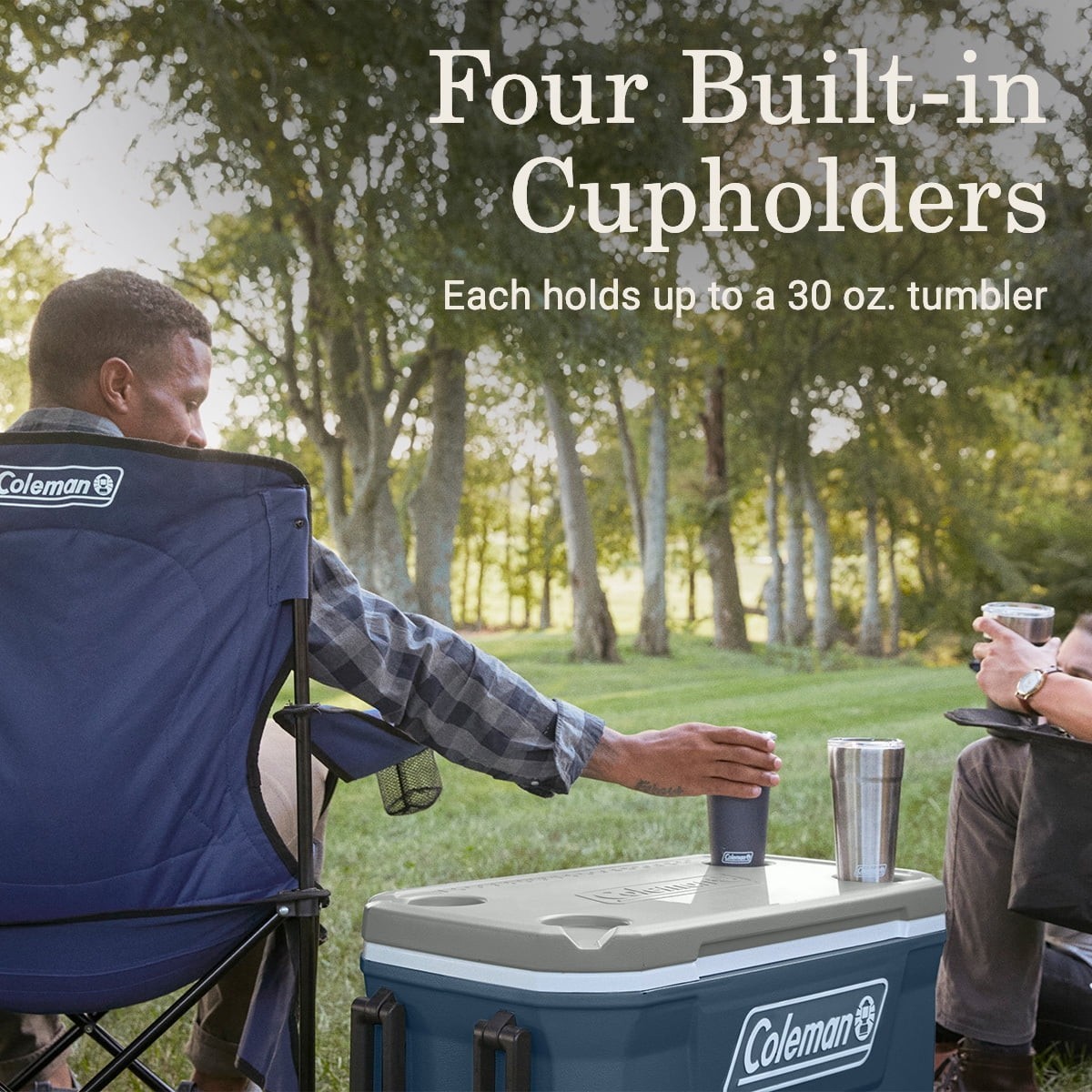 Coleman 316 Series 62QT Ice Chest Rolling Cooler with Wheels, Lakeside Blue