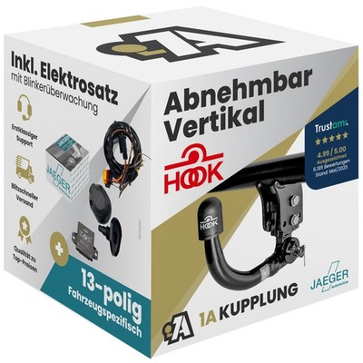 ANHÄNGERKUPPLUNG für Renault Clio V ab 19 v.abnehmba HOOK +13polig E-Satz JAEGER