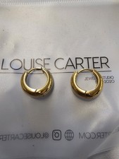 Louise Carter 14K Gold Plated Mini Drop Huggie Hoop Earrings 15mm