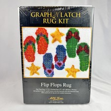 Graph N Latch Rug Kit Flip Flops Rug 27"x20" Summer Beach Starfish MCG Textil...