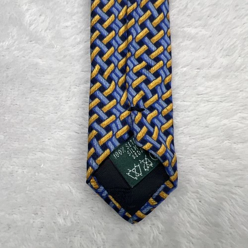 Bolgheri Blue Yellow Geometric Men’s Tie 3.75x58” Silk Made In Italy image 10