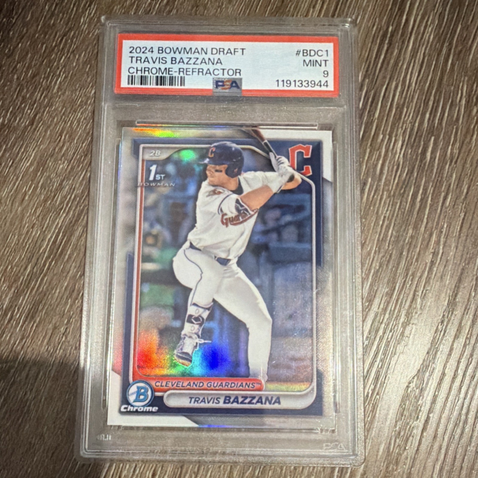 Bowman 2024 Draft Travis Bazzana Chrome Refractor Rookie #BDC1 PSA 9 Guardians