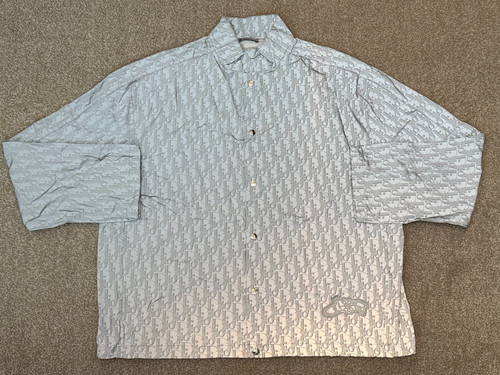 DIOR and LEWIS HAMILTON Oversized Shirt reflective jacket gray sz 48 M